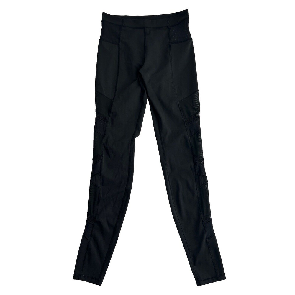 Lululemon Leggings Womens Size 6 Just Breathe Pant High‎ Rise Tight Mesh Black
